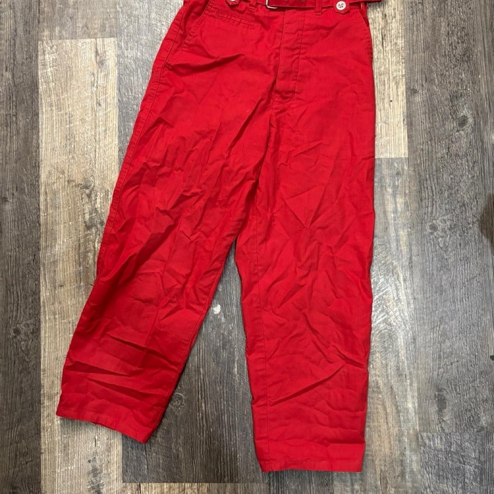 Y2K Share Club Girl Red Low Rise Belted Capri Pants Size 3/4 Vintage
